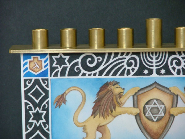 Lions of Judah Chanukah Menorah detail copy